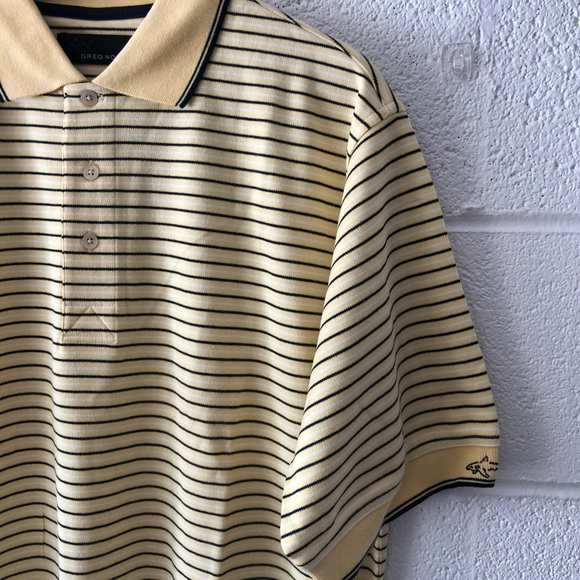 Greg Norman yellow striped polo sz: Med NWT - Picture 2 of 7